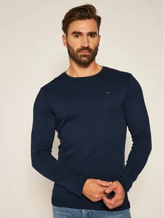 Tommy Jeans Longsleeve DM0DM04409 Granatowy Slim Fit - Koszulki męskie - miniaturka - grafika 1