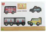 Samochody i pojazdy dla dzieci - Zestaw 4 londyńskich pojazdów z drewna, Tildo T0505 - miniaturka - grafika 1