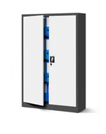 Inne meble biurowe - Biurowa szafa metalowa KEVIN: antracytowo-biała 90x140 cm (1037), na dokumenty, na narzędzia - miniaturka - grafika 1