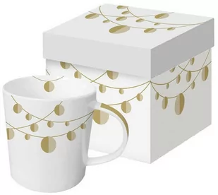 DUŻY PORCELANOWY KUBEK Złote Bombki - w PUDEŁKU - Kubki - miniaturka - grafika 1