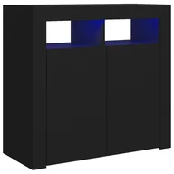 Komody - vidaXL Szafka z oświetleniem LED czarna 80 x 35 x 75 cm 804329 - miniaturka - grafika 1