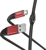 Kable USB - Kabel USB Hama Extreme Charging Cable USB-A - Micro USB Nylon 1.5 m czarny / czerwony - Vads 00201539 4047443487049 - miniaturka - grafika 1