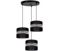 Lampy sufitowe - Żyrandol na lince CORAL 3xE27/60W/230V czarny - miniaturka - grafika 1