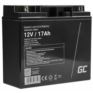 Green Cell Akumulator bezobsługowy AGM VRLA 12V 17Ah do łodzi i instalacji fotowoltaicznych AGM51 - Baterie do zasilaczy awaryjnych UPS - miniaturka - grafika 1