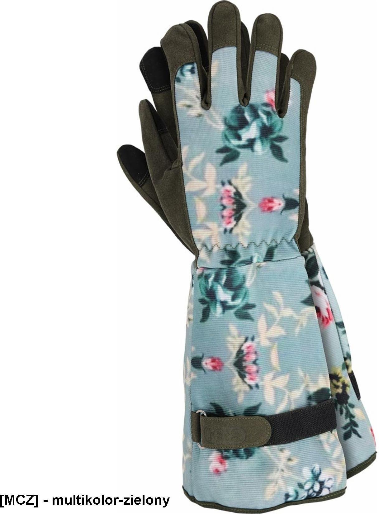 RPEONY - Rękawice ochronne końcówki palców dodatkowe wzmocnienia gumka nadgarstek dzianina: 98% poliester 2% elastan w połączeniu ze skórą syntetyczną zamszową długość rękawicy 40 cm- 8