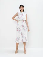 Sukienki - Mohito - Koszulowa sukienka midi w kwiaty - kremowy - miniaturka - grafika 1
