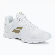 Buty sportowe męskie - Buty do tenisa męskie Babolat 22 SFX3 All Court Wimbledon white/gold - miniaturka - grafika 1