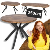 Stoły - Stół Okrągły Rozkładany Nowoczesny Jadalnia Salon Loft Dąb Rustykalny Lukas - miniaturka - grafika 1