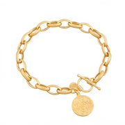 Bransoletki - Bransoletka łańcuch z medalikiem Mokobelle i ozdobnym zapięciem - miniaturka - grafika 1