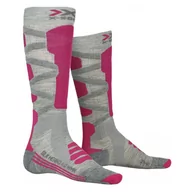 Skarpetki damskie - X-Socks, Skarpety narciarskie, Ski Silk Merino 4.0 2020, szaro-różowe, rozmiar 35-36 - miniaturka - grafika 1