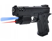 Zabawki militarne - PISTOLET NA KULKI Z LASEREM WOREK - miniaturka - grafika 1