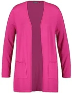 Swetry damskie - Samoon Damski długi kardigan z długim rękawem kurtka dzianinowa kardigan jednokolorowy, Wild Berry, 50 Duże Rozmiary - miniaturka - grafika 1