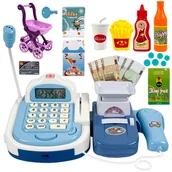 Zabawki sensoryczne - Sklepowa Kasa Fiskalna dla Dzieci Interaktywna z Dźwiękiem Skaner Koszyk - miniaturka - grafika 1