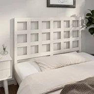 Inne meble do sypialni - vidaXL Wezgłowie łóżka, białe, 140,5x4x100 cm, lite drewno sosnowe - miniaturka - grafika 1