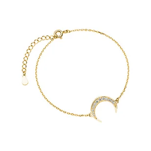 Bransoletka z księżycem pozłacana cyrkonie - Bransoletki - miniaturka - grafika 1