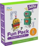 Długopisy 3D - myFirst 3dPen Make Filaments Fun Pack - zestaw kreatywny do długopisu 3dPen, zawiera 5 szablonów, 12 wkładów PCL 25 m, nakręcany napęd do modeli, arkusz termoplastyczny robot world FP3304AC-RW01 - miniaturka - grafika 1
