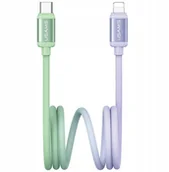 Kable USB - Kabel USAMS Bicolor Series SJ757 PD 30W USB-C/Lightning 1.2m zielono fioletowy - miniaturka - grafika 1