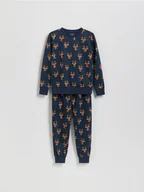Skarpetki dla dzieci - Reserved - Świąteczna piżama - granatowy - miniaturka - grafika 1