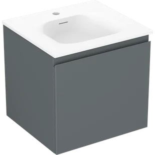 Mexen Orio szafka łazienkowa 50 cm z umywalką Vela, 1 szuflada, grafit mat/biała mat - 91A10-05047-1-BF66-W23M01 - Szafki łazienkowe - miniaturka - grafika 1