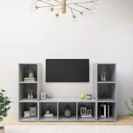 Szafki RTV - vidaXL Lumarko Szafki TV, 3 szt., szarość betonu, 107x35x37 cm, płyta wiórowa 3079965 - miniaturka - grafika 1