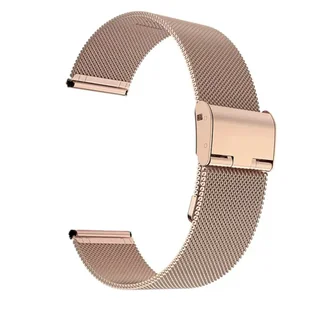 Pasek Opaska Bransoleta Mesh Metalowa z klamrą Różowe Złoto uniwersalna 20mm - Akcesoria do smartwatchy - miniaturka - grafika 1