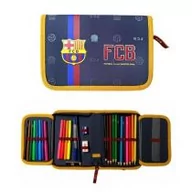 Piórniki - Piórnik 1-suwakowy 2-klapkowy z wyposażeniem FC Barcelona Eurocom - miniaturka - grafika 1