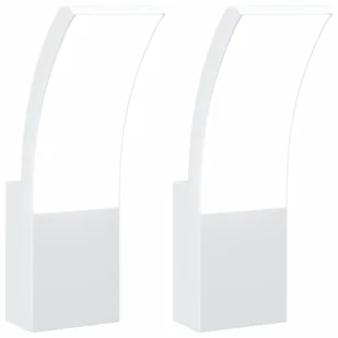 vidaXL Kinkiety zewnętrzne LED, 2 szt., białe, odlewane aluminium - Lampy ogrodowe - miniaturka - grafika 1
