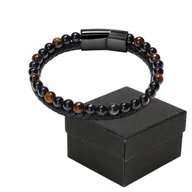 Bransolety męskie - Bransoletka Męska Elegancka 21 cm z Magnetycznym Zapięciem - miniaturka - grafika 1