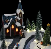 Ozdoby bożonarodzeniowe - vidaXL Wioska Bożonarodzeniowa Wielokolorowe 20.5 x 17 x 21 cm - miniaturka - grafika 1