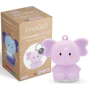 InnoGio Breloczek silikonowy świecący do kluczy Giokeyrings Elephant - Breloczki dla dzieci - miniaturka - grafika 1