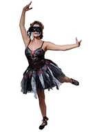 Sukienki - Rubie's 810989L oficjalna sukienka z baleriną zombie Halloween kostium, damski, czarny, duży - miniaturka - grafika 1