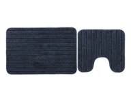 Dywaniki łazienkowe - LIVARNO home Komplet 2 dywaników łazienkowych (niebieski z wycięciem na WC) - miniaturka - grafika 1