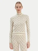 Bluzy damskie - Guess Bluza V5BP08 K2000 Beżowy Slim Fit - miniaturka - grafika 1