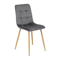 Krzesła - Krzesło Tapicerowane Welurowe Kuchenne Do Jadalni Salonu Szary FREDY - miniaturka - grafika 1