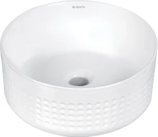 Umywalka nablatowa Deante Arnika 36 cm asymetryczna biały połysk CGN_6U3S - Umywalki - miniaturka - grafika 1