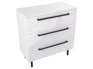 Szafki łazienkowe - Szafka Stojąca Z Blatem ATH 80 cm - Biały Wysoki Połysk - Uchwyty Czarne Matowe - miniaturka - grafika 1