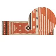 Dywany - Dywan bawełniany kilim 80 x 300 cm pomarańczowy GAVAR - miniaturka - grafika 1
