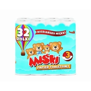 MIŚKI Papier toaletowy 32 rolki 3-warstwowy - Papier toaletowy - miniaturka - grafika 1