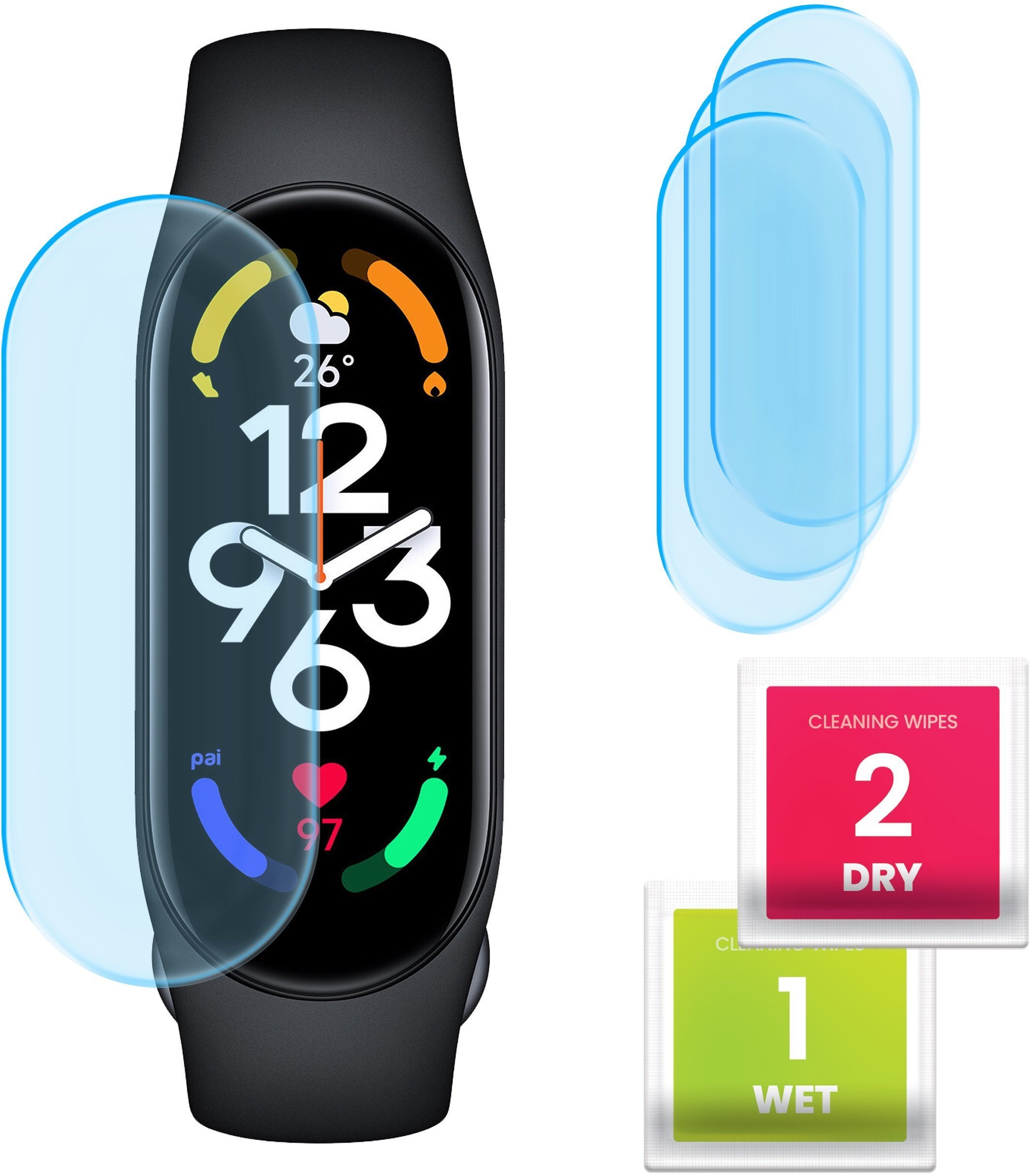 3-PAK Szkło Hybrydowe do Xiaomi Smart Band 7 / 7 Pro Szkiełko, Ochronne