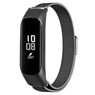 Akcesoria do smartwatchy - Opaska Pasek Bransoleta Milaneseband Samsung Galaxy Fit E R375 Czarna - miniaturka - grafika 1