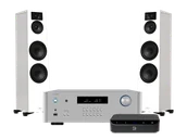 Zestawy stereo - Rotel RA 1572 MkII (srebrny) + Node Nano + Lira 6 (biały) - miniaturka - grafika 1