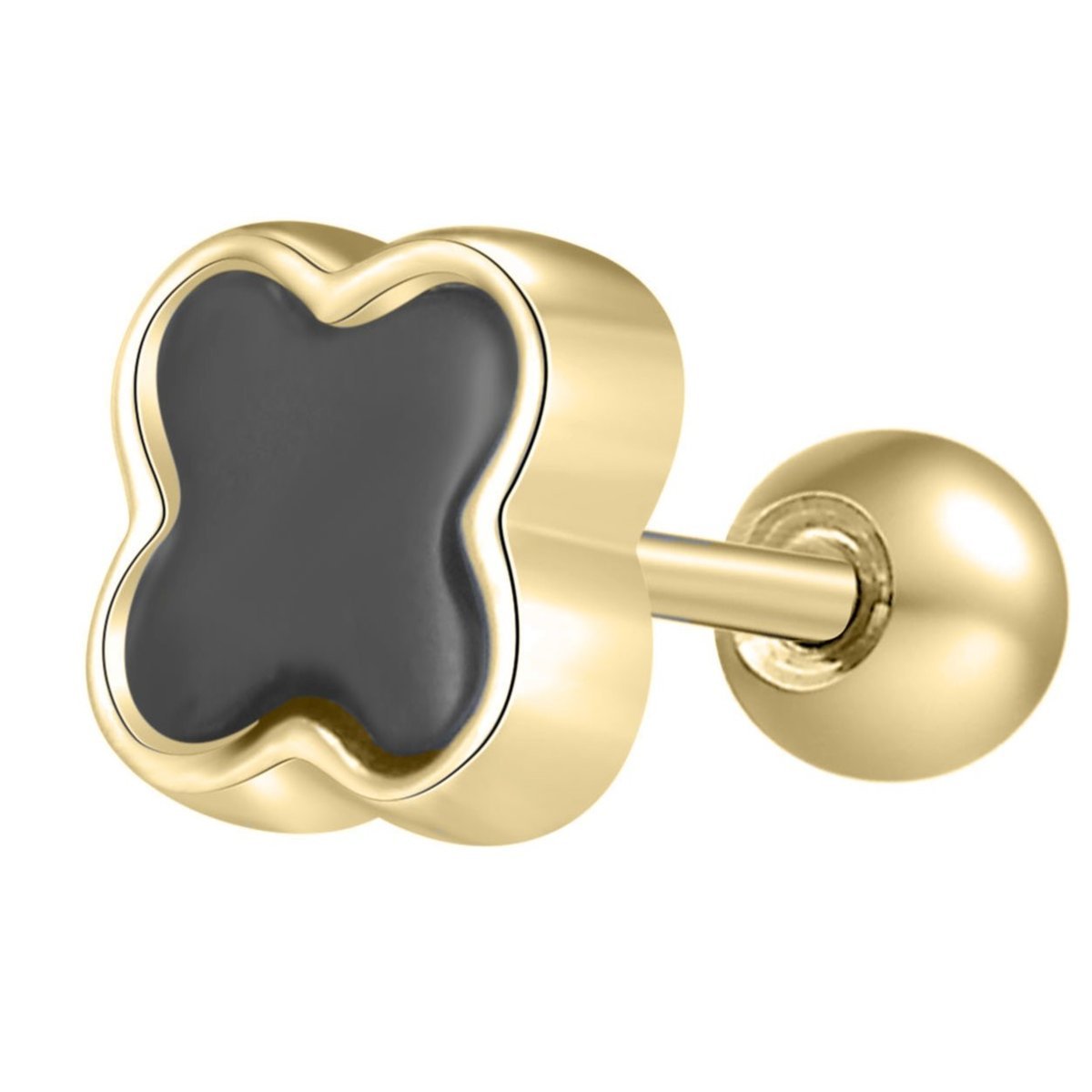 ZŁOTY KOLCZYK KONICZYNKA Z EMALIĄ PIERCING SZTYFT SREBRO POZŁACANE 925