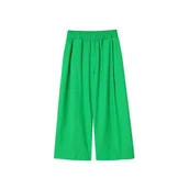 Spodnie sportowe damskie - Kina - Zielone spodnie kuloty z wiskozy - miniaturka - grafika 1