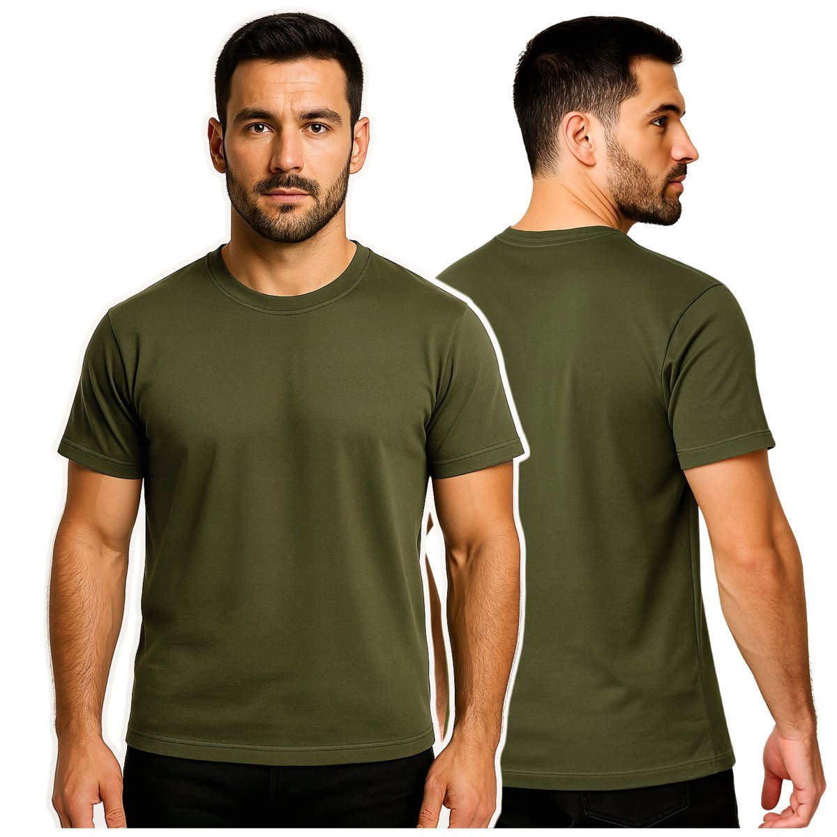 Koszulka T shirt Wojsko 100% Bawełna Khaki Tshirt L 518 MON 518/mon