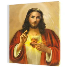 Obraz religijny na płótnie Najświętsze Serce Jezusa Chrystusa - Ikony i obrazy sakralne - miniaturka - grafika 1