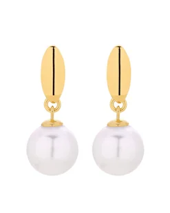 Złote kolczyki z białymi perłami SWAROVSKI® CRYSTAL - Kolczyki - miniaturka - grafika 1