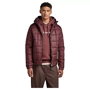 Kurtki męskie - G-STAR RAW Meefic Squared Quilted męska kurtka z kapturem, Fioletowy (Vineyard Wine D22716-b958-d303), M - grafika 1