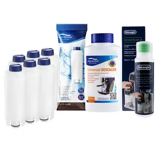Zestaw Delonghi - AL-S002 6szt, MultiClean DLSC550, Uniwersalny Odkamieniacz 250ml - Akcesoria i części do ekspresów do kawy - miniaturka - grafika 1