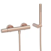 Baterie wannowe i prysznicowe - Bateria prysznicowa natynkowa Tres Study różowe złoto mat 26116701OPM - miniaturka - grafika 1