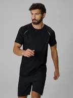 Koszulki sportowe męskie - 4F Koszulka do biegania szybkoschnąca męska - czarna XL - miniaturka - grafika 1